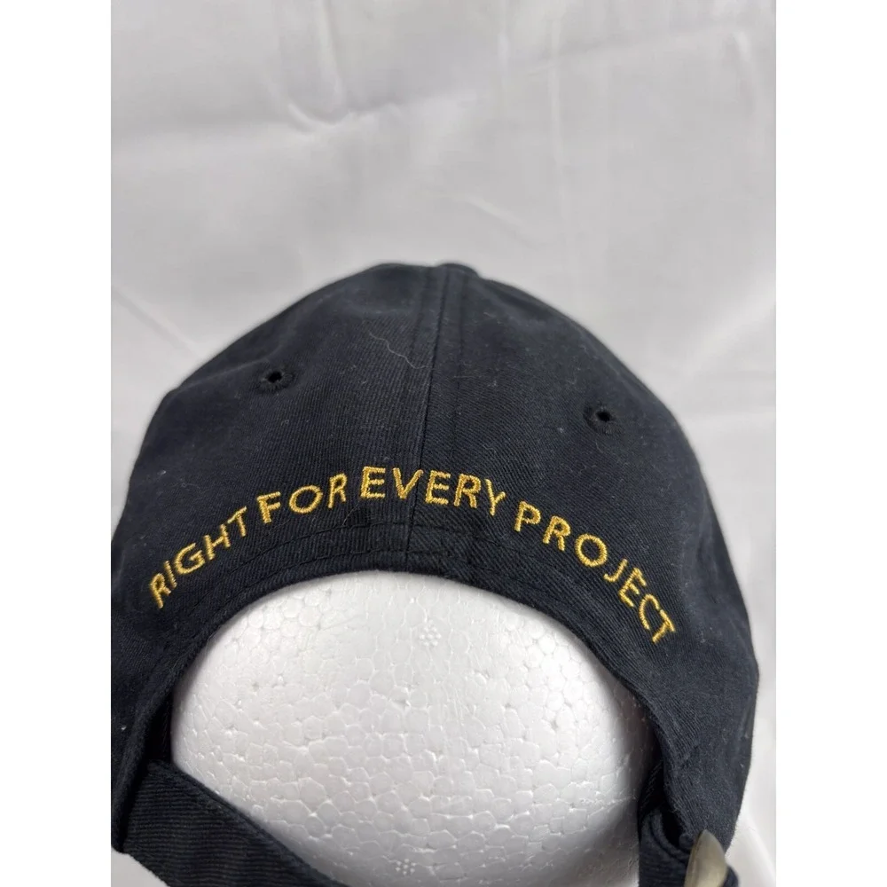 Liquid Nails  Brand Trucker's Hat Cap SnapBack Black W/gold Block Embroidery